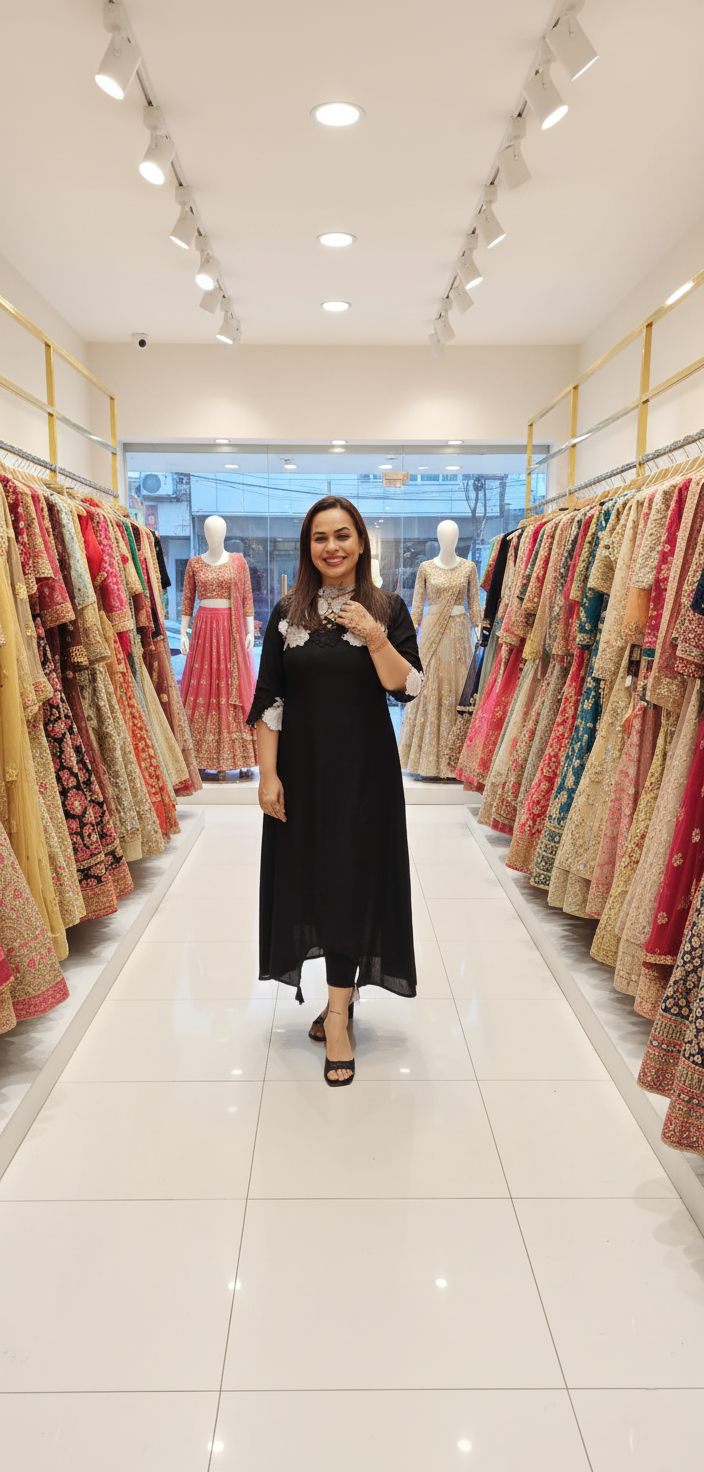 Cutwork Yolk Cotton Kurti